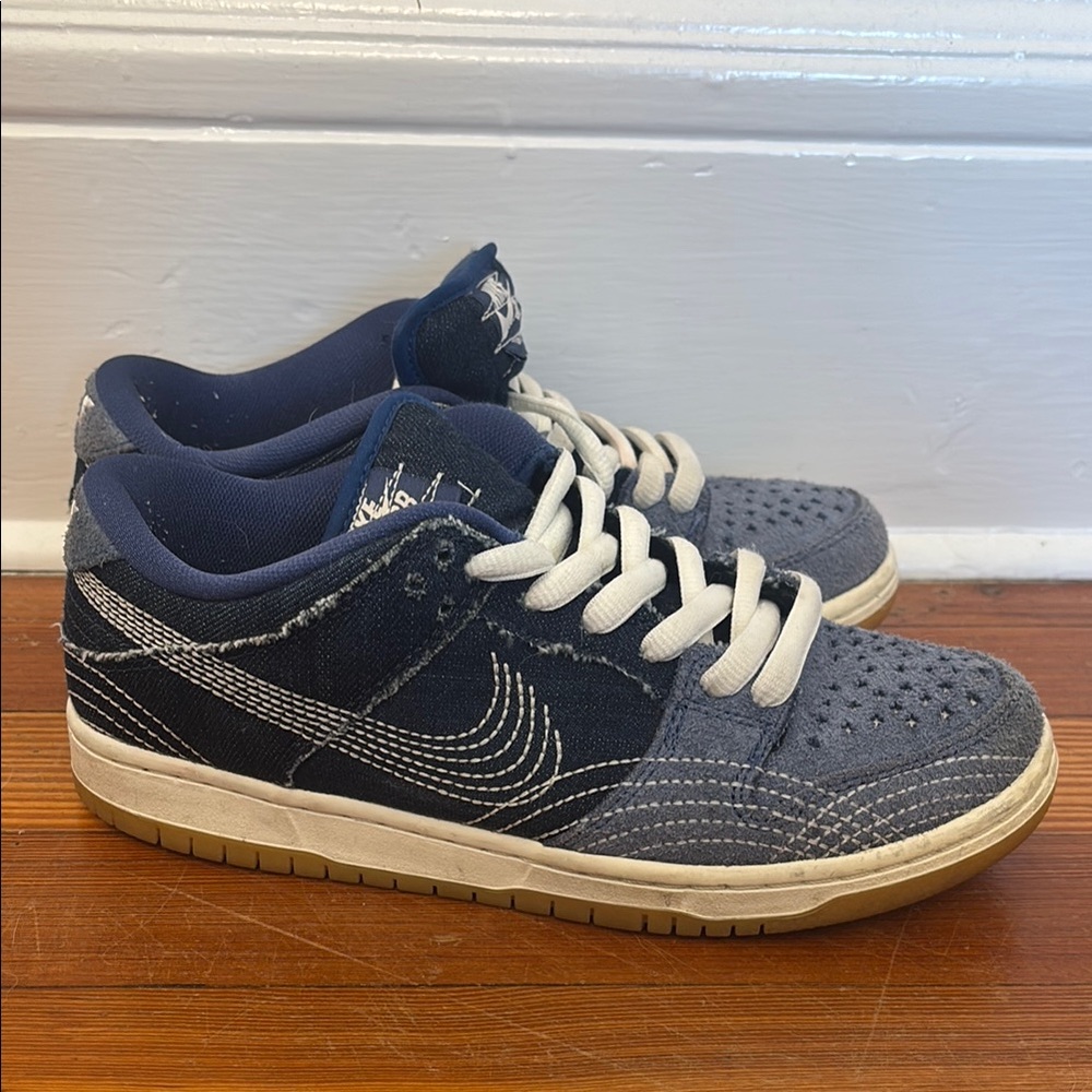 Nike Men's Denim and White Sneakers